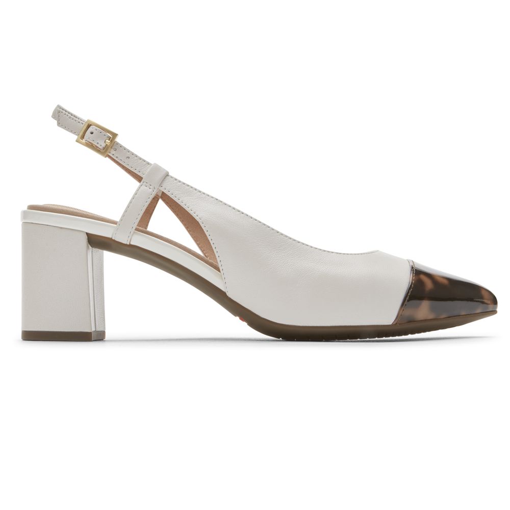 Rockport Total Motion Salima Posted Slingback - Womens Pumps - Cream - NZ (ZSA-487165)